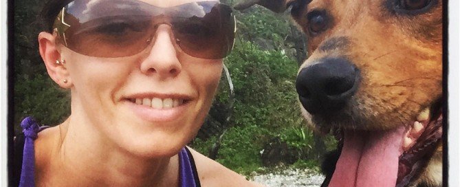 Roxie's first day at the beach!